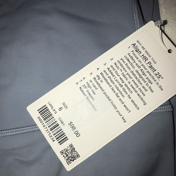 NWT Lululemon Chambray AlignHR Pant 25” TRADE/SELL - Picture 2 of 3